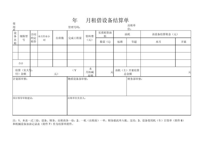 租赁设备费用结算单 从编制到核对的全流程实务指南